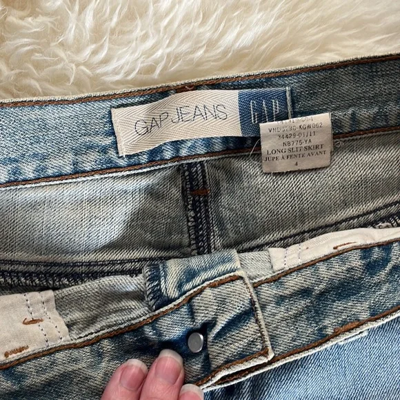 90s vintage Denim GAP skirt Sz 4. Light wash - Picture 5 of 8